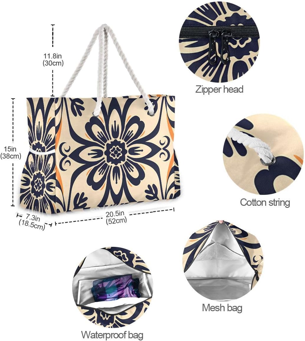 senya Large Beach Shoulder Bags Canvas Tote Water Resistant for Gym Travel Daily