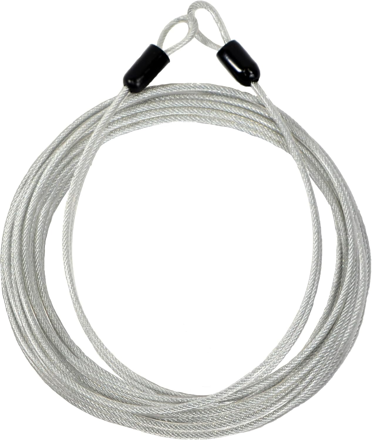 Lumintrail 3mm (1/8 Inch) Braided Steel Coated Security Cable Luggage Lock Safety Cable Wire Double Loop (30ft)