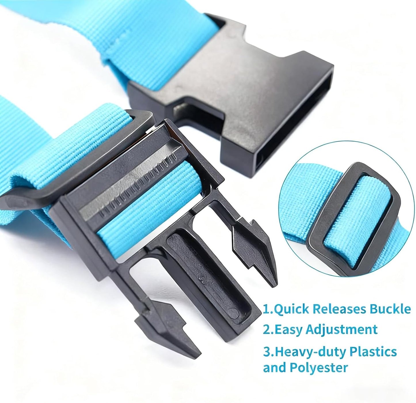 Adjustable Luggage Straps for Suitcases TSA Approved,6 Pack Suitcase Strap Travel Luggage Connector Belt for Bags,Luggage Tags for Suitcases，Luggage Straps to Connect Two Suitcases(Blue)