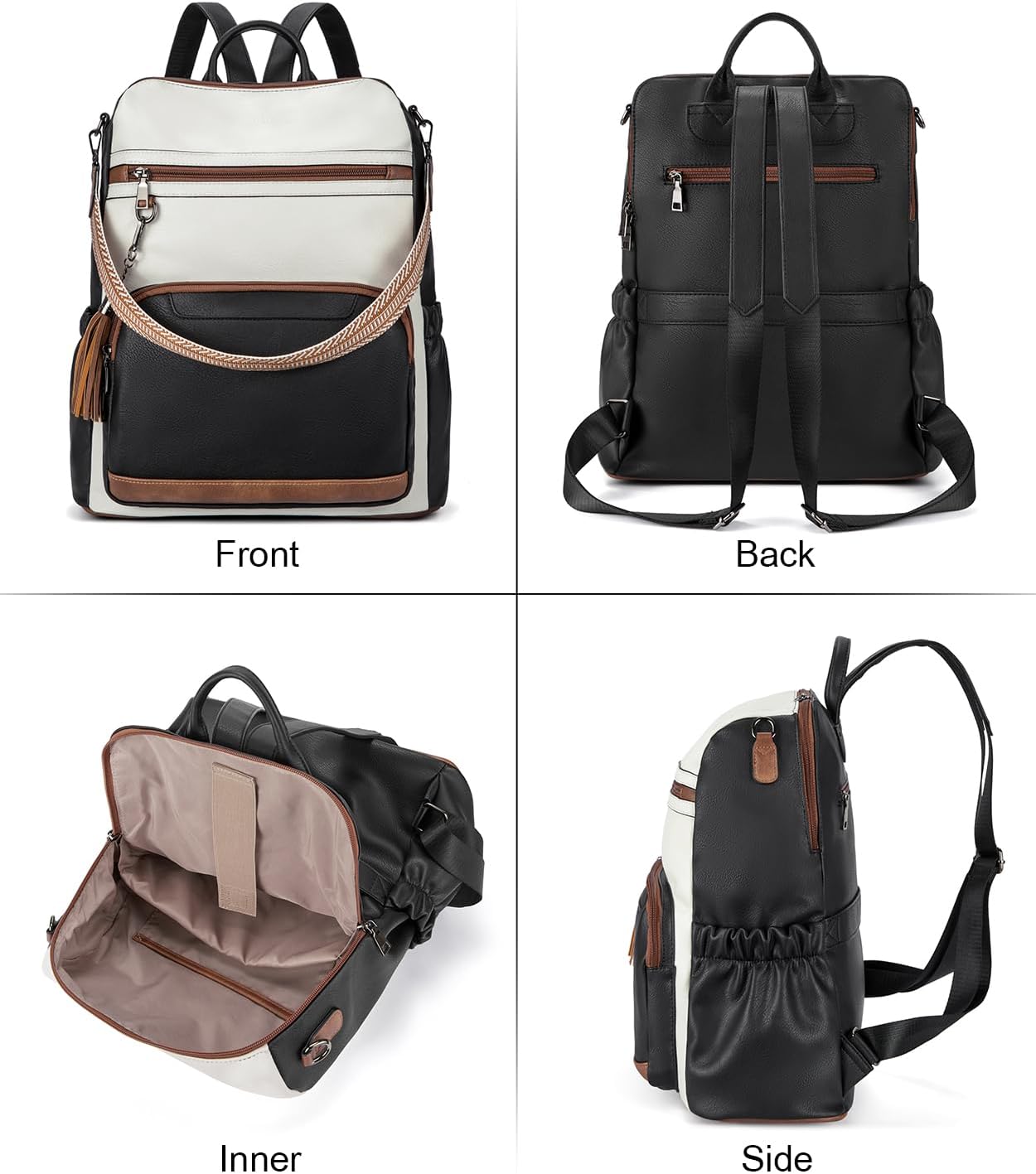 BOSTANTEN Leather Laptop Backpack for Women Designer Travel Backpack with Laptop Compartment Ladies