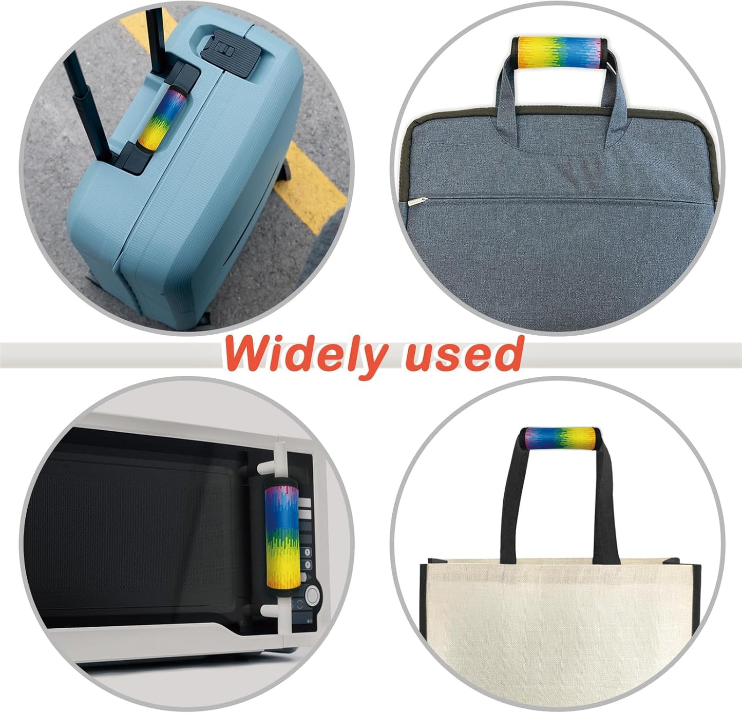 5 Pack Luggage Handle Wrap, Cute Luggage Tap Identifiers for Cruise Travel, Suitcase Tags Travel Accessories for Airplane Flying, Rainbow