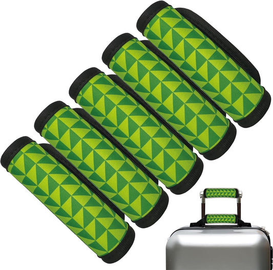5 Pack Luggage Handle Wrap, Cute Luggage Tap Identifiers for Cruise Travel, Suitcase Tags Travel Accessories for Airplane Flying, Green