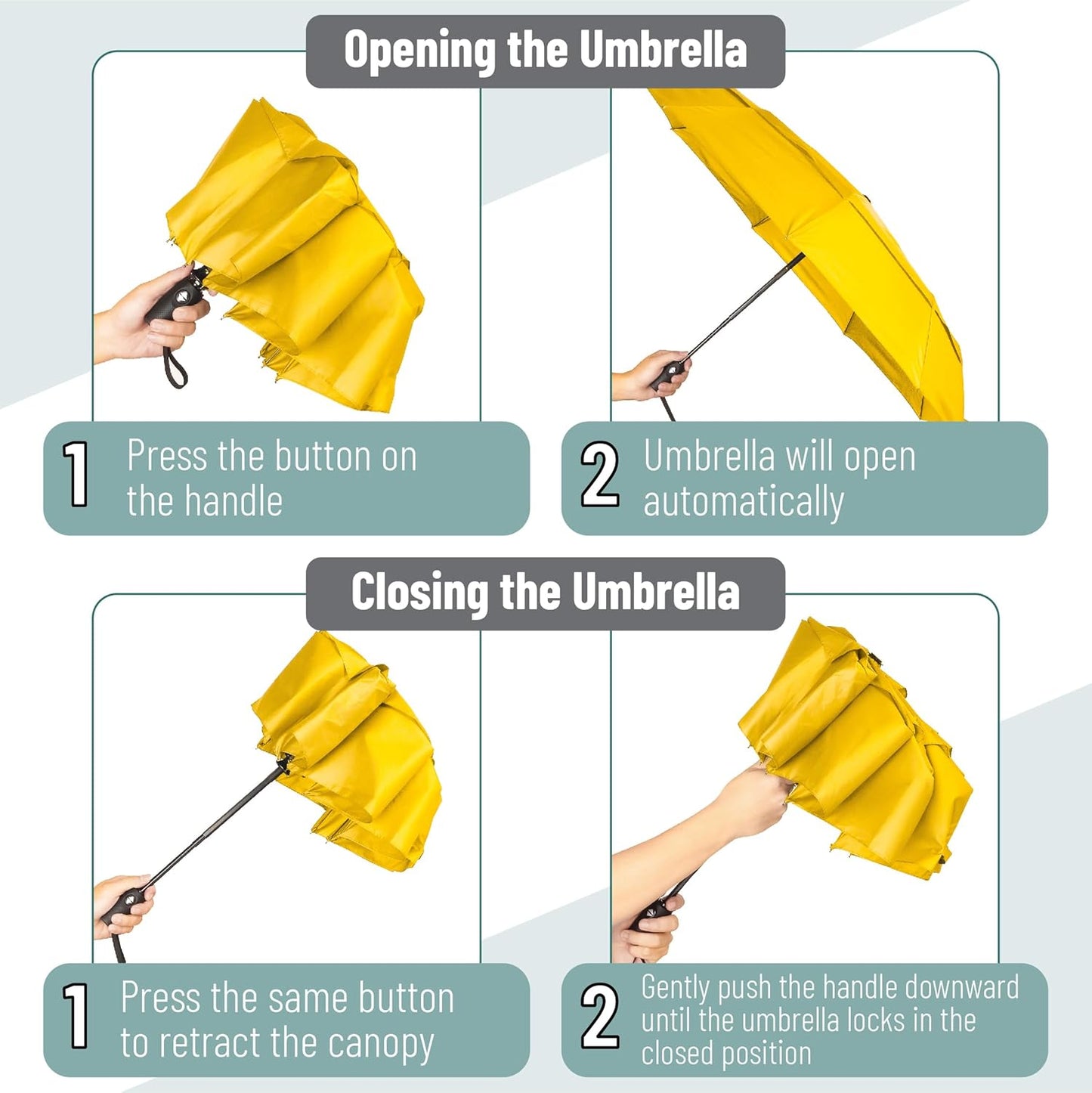 Mr. Pen- Windproof Travel Umbrella, Automatic Umbrellas for Rain, Compact