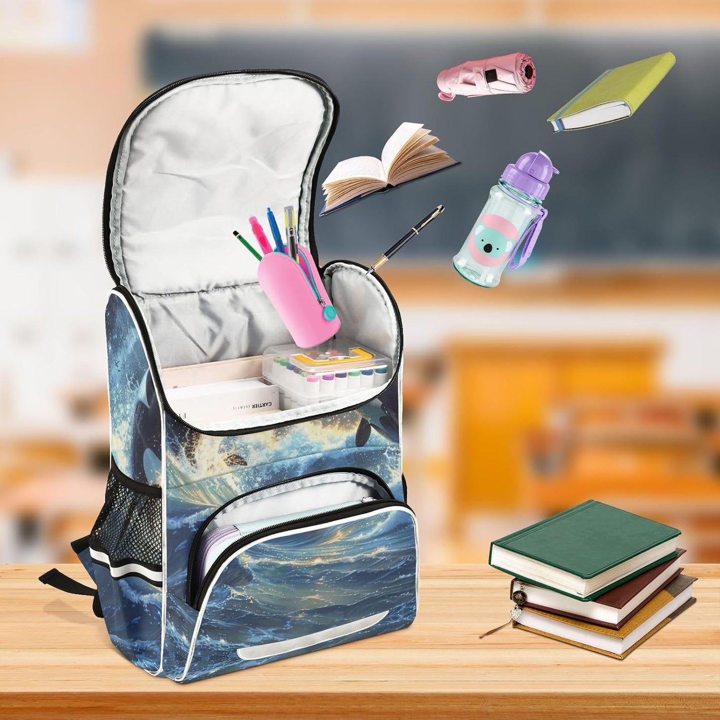 Killer Whale Cute Backpack For Girls Kids Backpack Boys Teen School Bag Bookbag Travel Daypacks