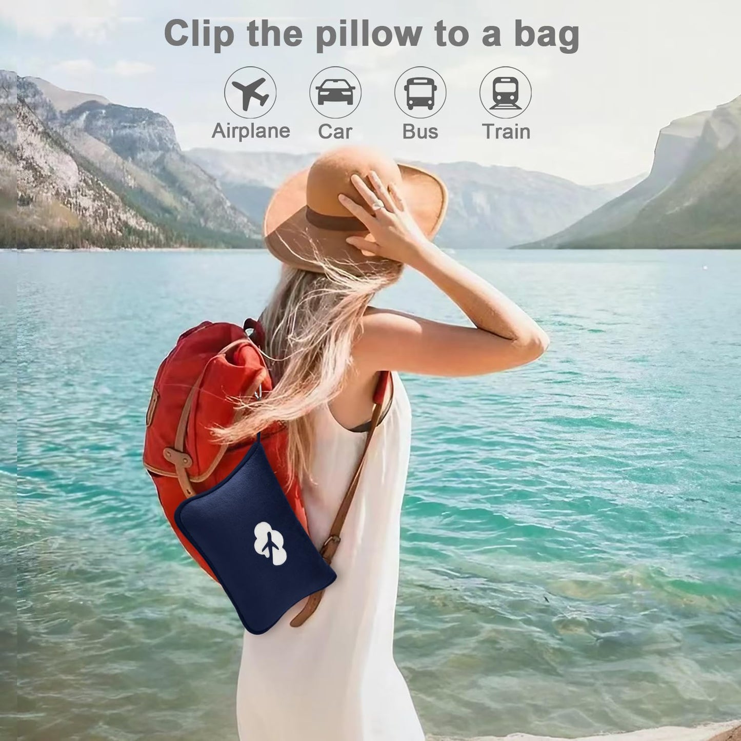 Travel Blanket and Pillow Compact, Premium Soft 2 in 1 Airplane Blanket with Soft Bag