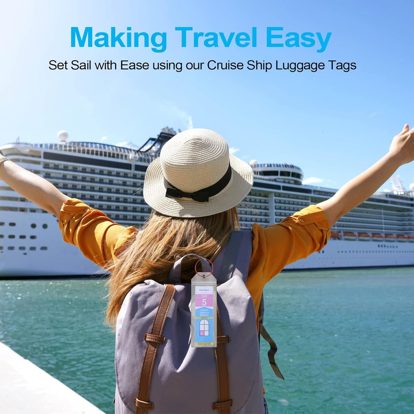 Cruise Luggage Tag Holder for Royal Caribbean Ships & Celebrity, 6Pack Clear Tags Cruise Travel Essentials for 2025-2026