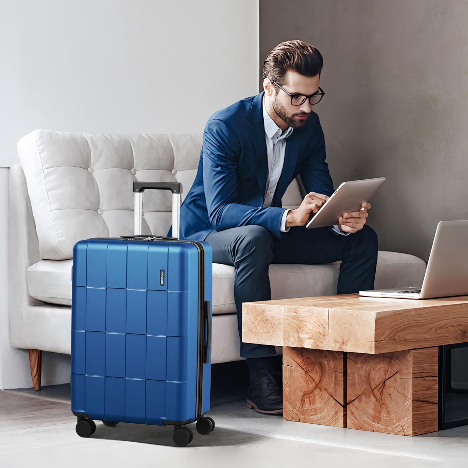SHOWKOO Luggage Sets 3 Piece Hardside Expandable Lightweight PC Suitcase Sets with Double Spinner