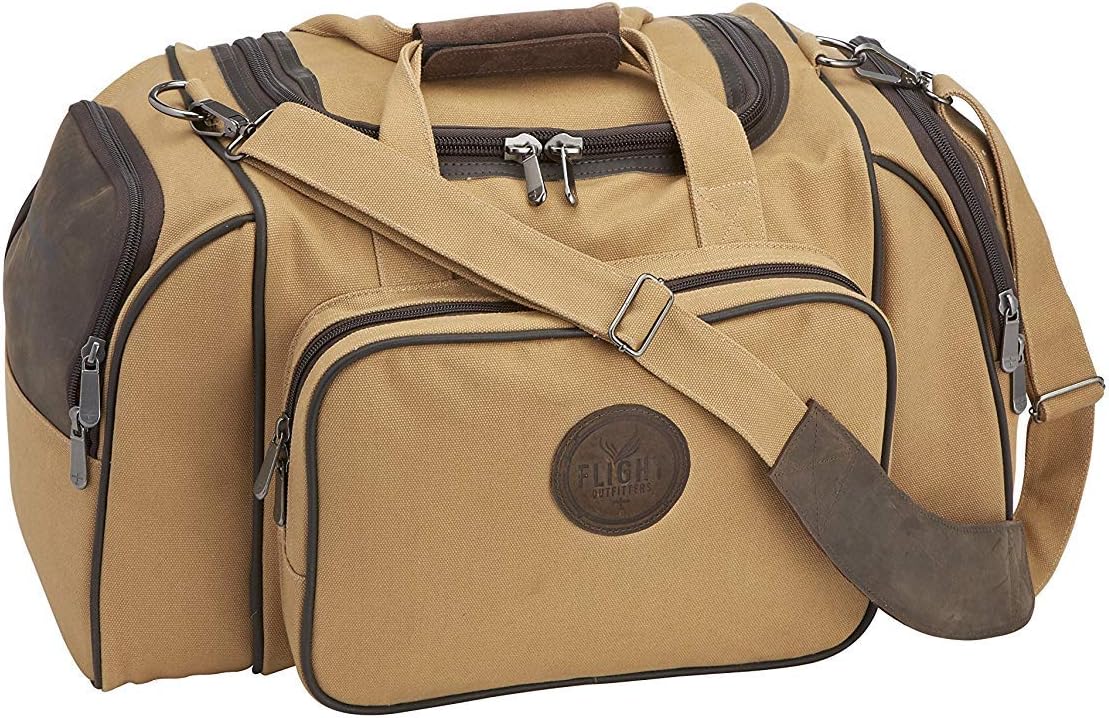 Flight Outfitters Unisex Bush Pilot Duffel Hand/Shoulder Carry Canvas & Leather Plane Travel Luggage Aviation Gear Flight Bag
