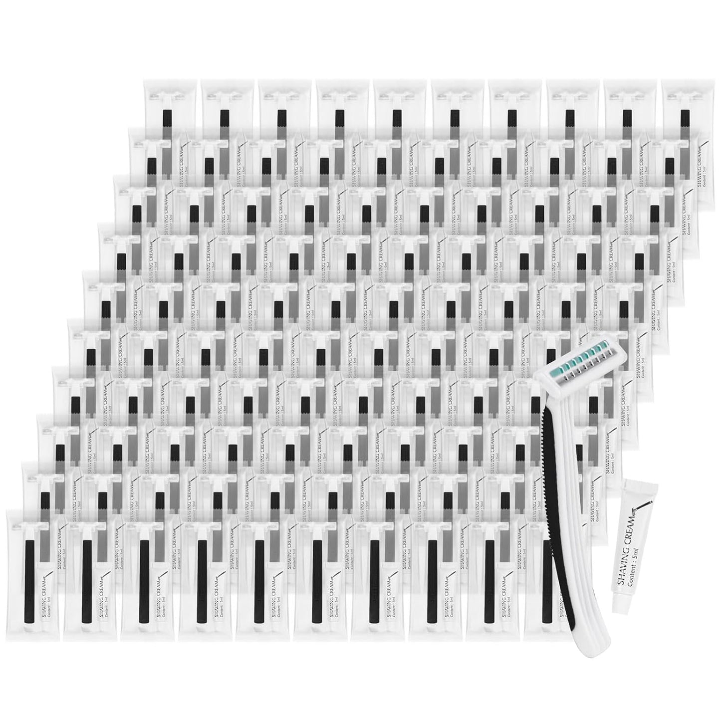 Disposable Razors Bulk, Razors Individually Wrapped Bulk, Travel Razors Bulk With Shaving Cream For Hotels, Shelters, Homeless, Nursing Homes, Charities, Churches, Black (60-PACK)
