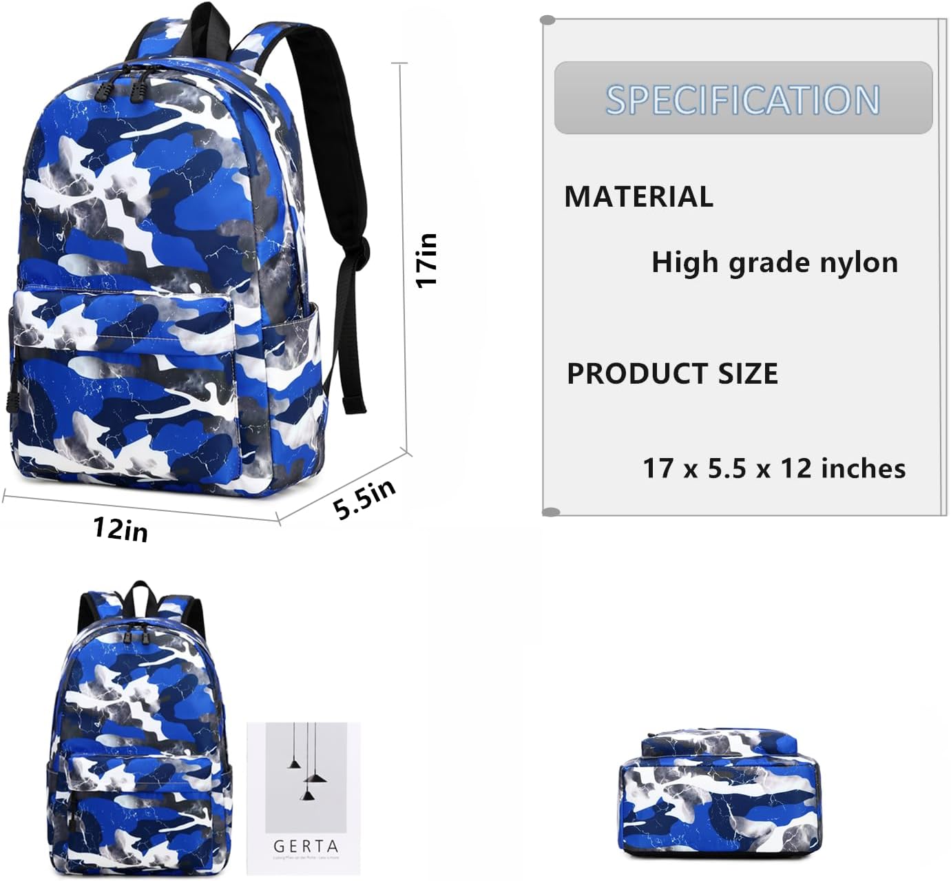 Lmwzh Backpack For Boys Girls Elementary Waterproof teen School Bags Kids Bookbag Lightweight Camo