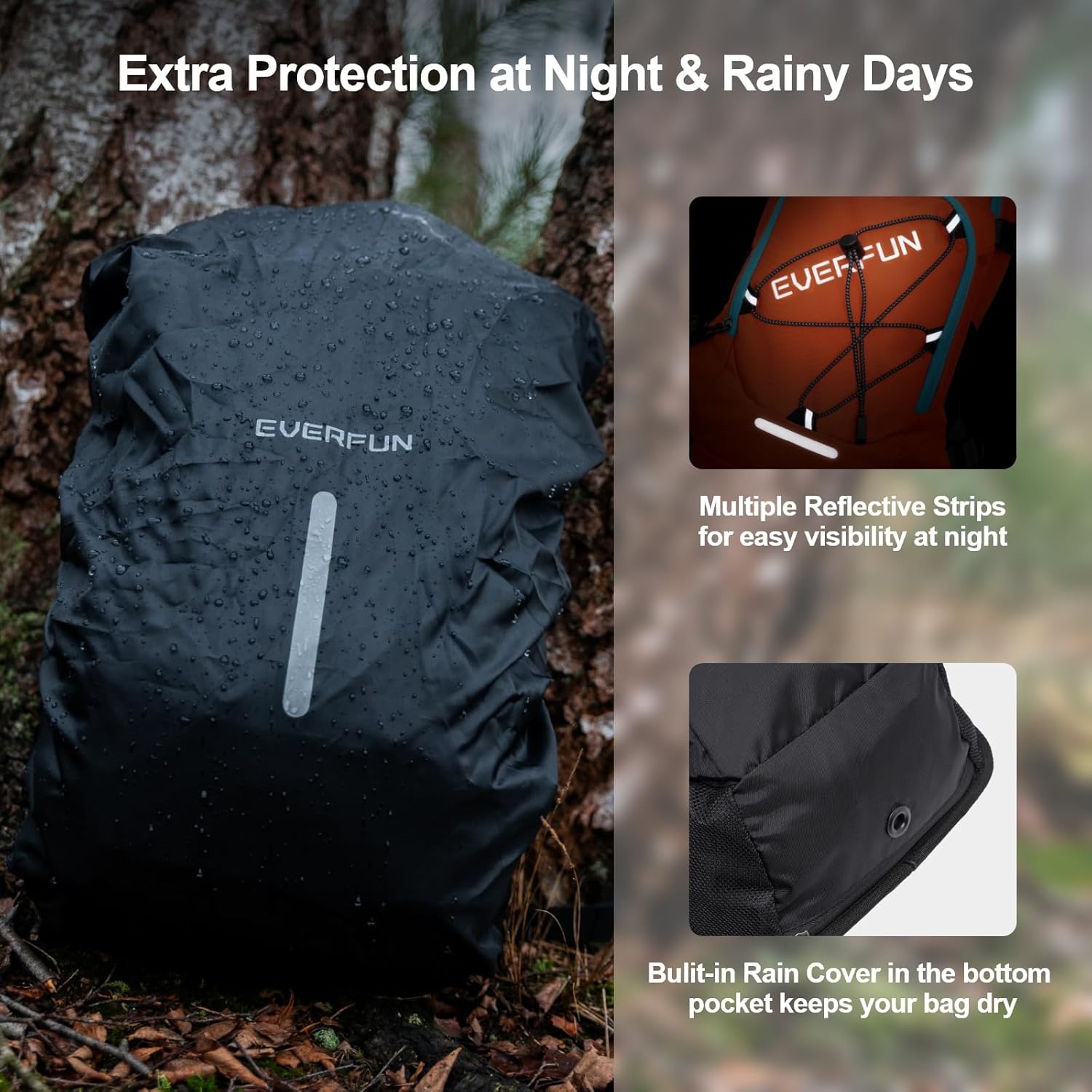 Everfun Hydration Backpack 18L with Water Bladder 2L/3L Hiking Water Backpack Women Men Hydration