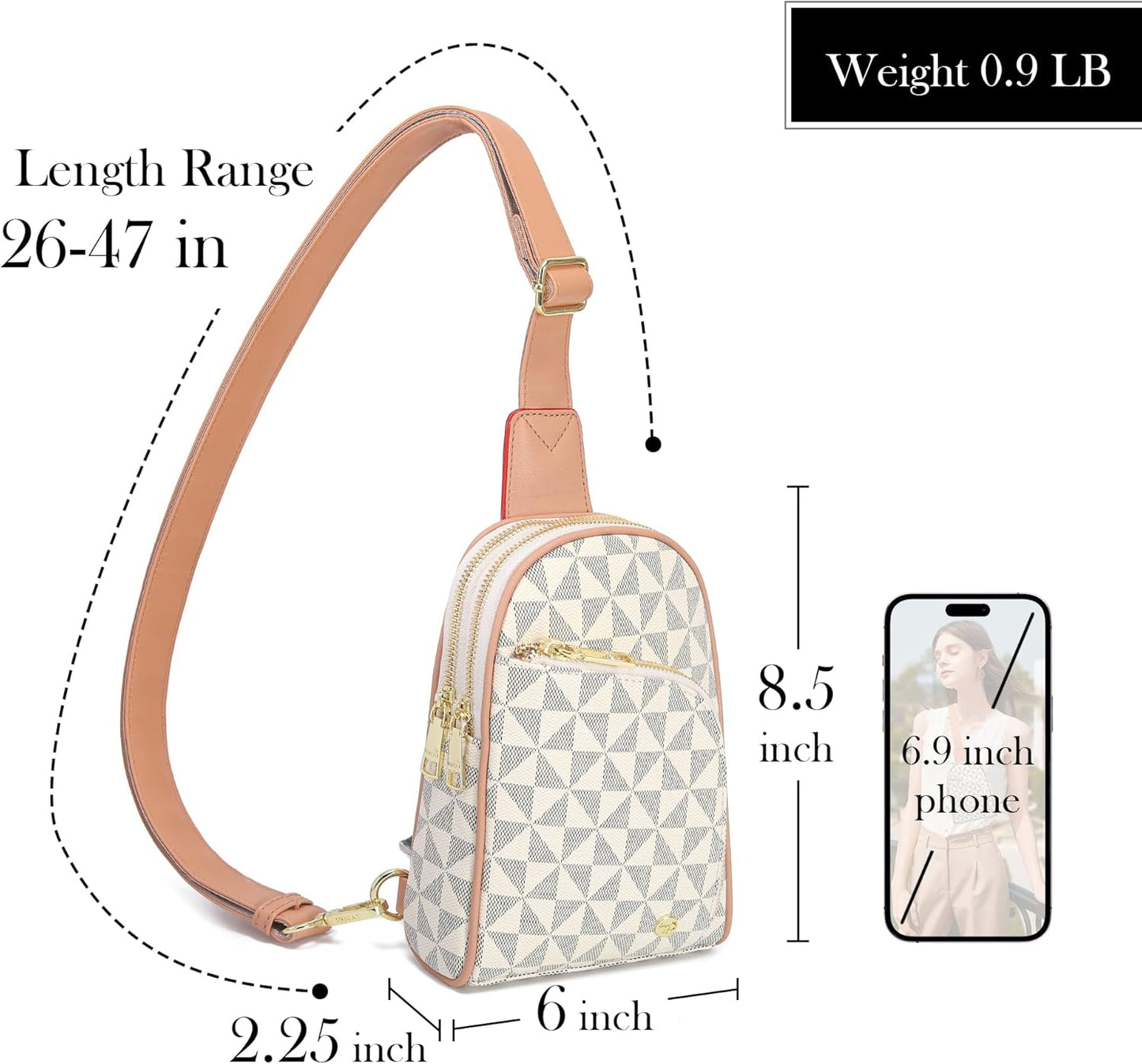 INICAT RFID Blocking Sling Bag Anti Theft Crossbody Bags for Women Travel Fanny Pack Cross Body for Woman Chest Bag