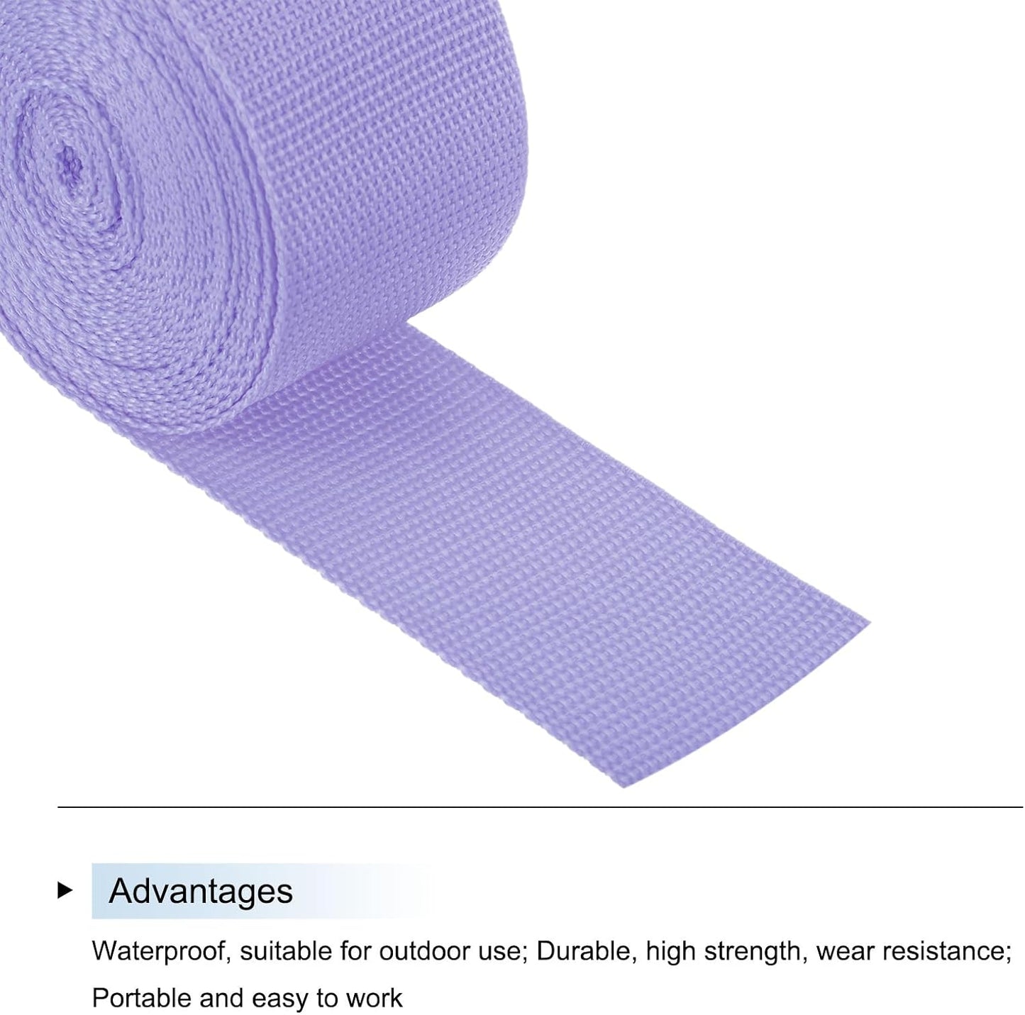 MECCANIXITY Lightweight Polypropylene Webbing Strap 2" 5 Yard Backpack Strapping Band Purple for Outdoor Luggage Cargo Straps