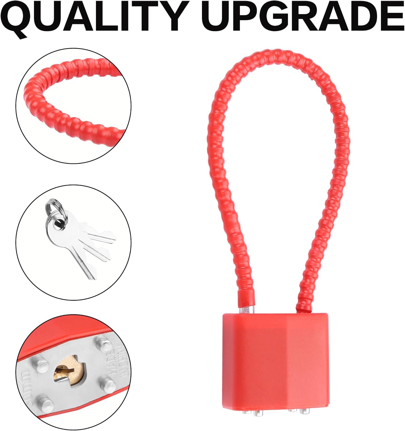 YAODHADO Luggage Locks with Keys,Locker Lock Small Luggage Padlocks for Travel Suitcase Locks Padlock Apply to Locker Lock,Gym Locker (2PCS) (Red)