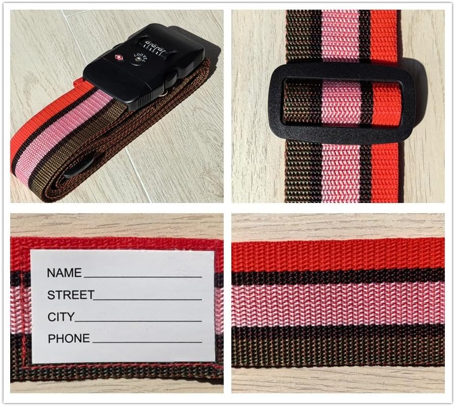 Travel Luggage Strap Adjustable Suitcase Packing Belt with TSA Combination Lock