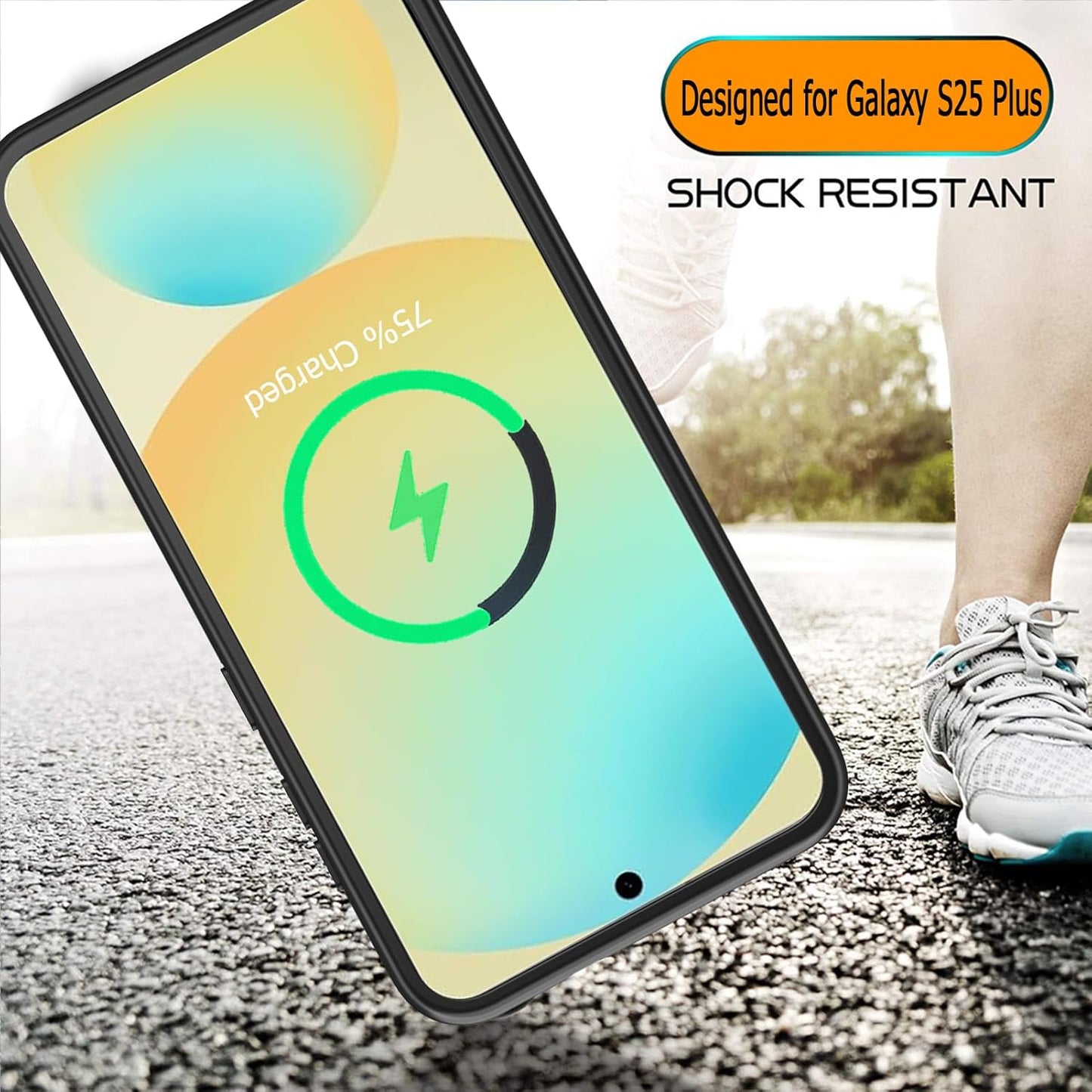 Battery Case for Galaxy S25 Plus, 12000mAh High Capacity Portable Charger Case Rechargeable Smart Battery Pack Compatible with Galaxy S25 Plus 6.7 inch Charging Case Support Wireless & Carplay-Black