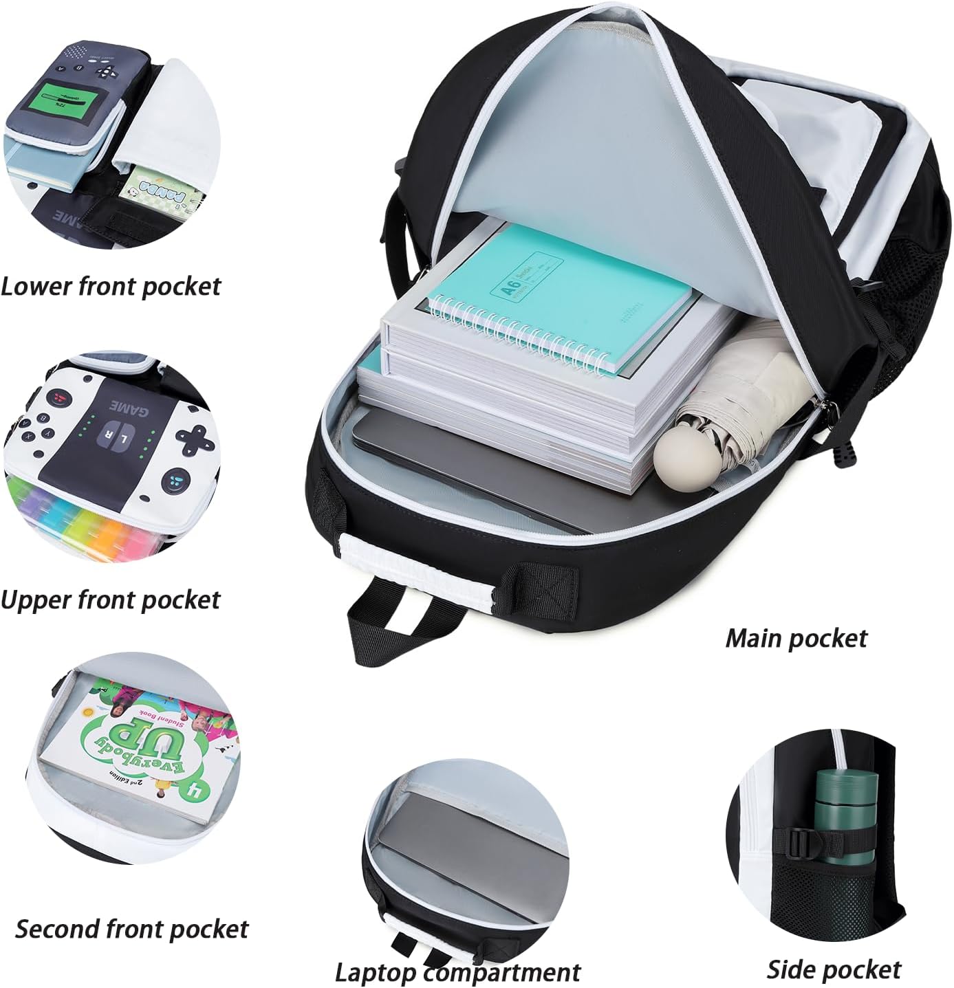 Boys Backpack Kids Bookbag Teens School Bag Luminous Game Large capacity bag