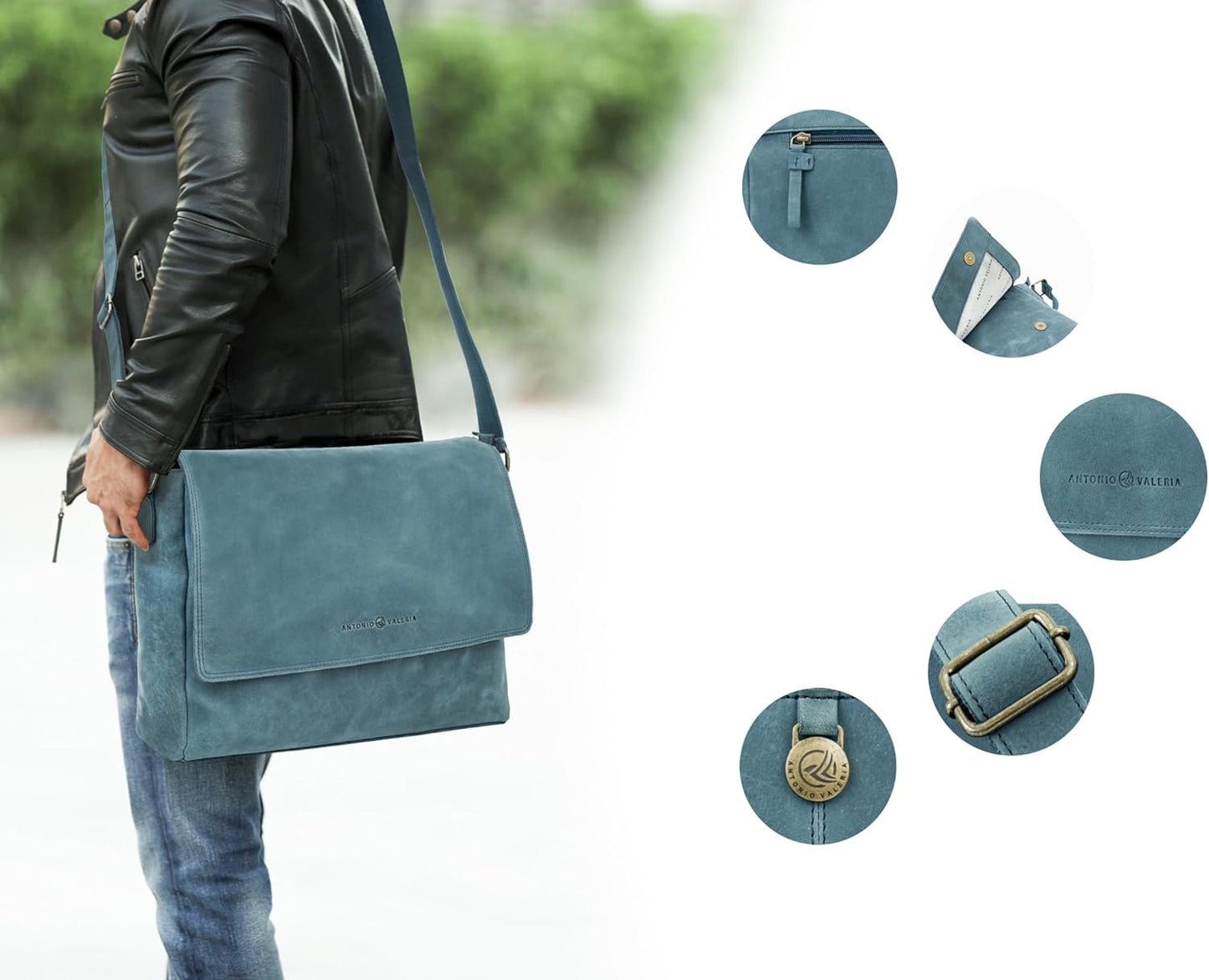 Antonio Valeria Robert Premium Leather Messenger Bag for Men