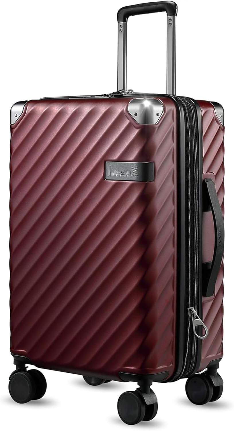 LUGGEX Luggage with Spinner Wheels - Expandable Hard Shell Suitcase With Wheels, Carry-On 20-Inch