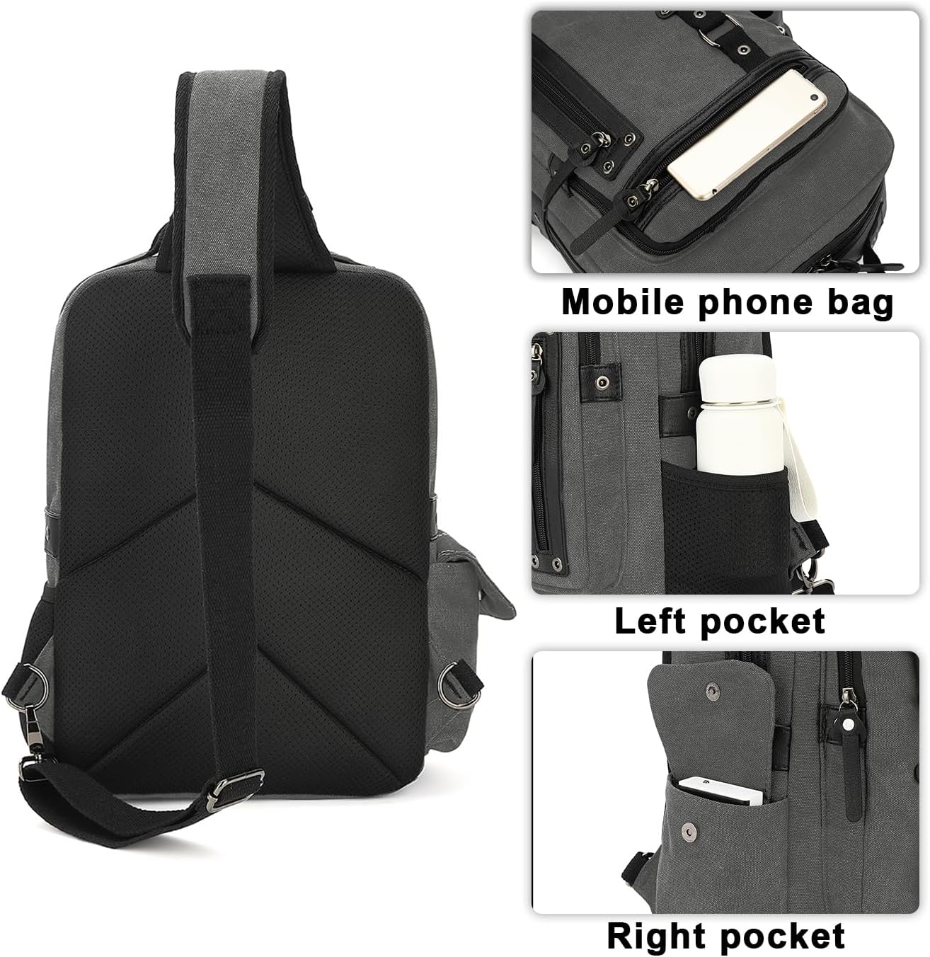 Vintage Messenger Bag, Canvas Backpack for Travel, Men's Shoulder Bag, Dual-use Bag for Hand Carry and Crossbody Carry