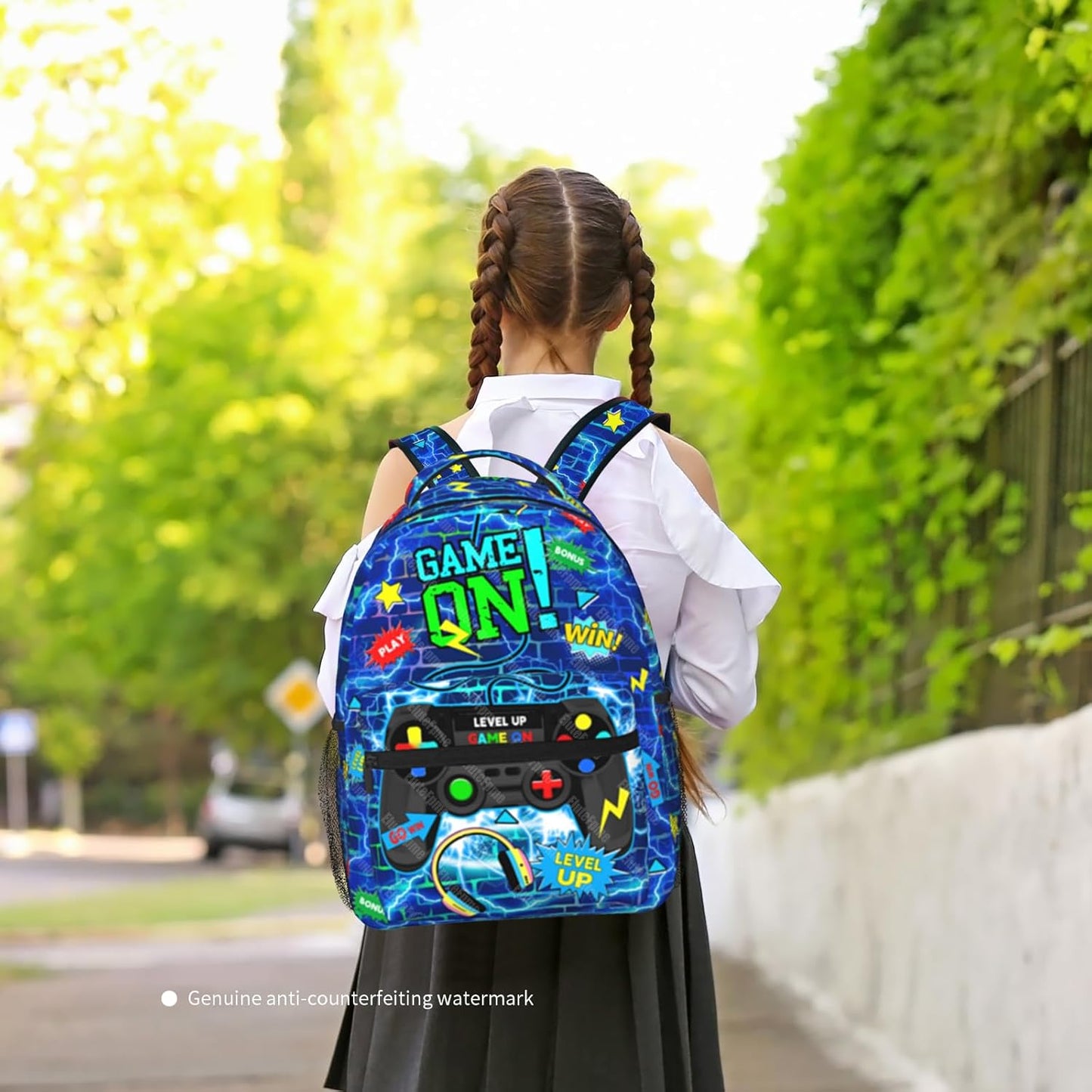 Kids Game School Backpack For Boys Video Game Boys Backpack For Kids Children Teens Elementary Middle School Students Bookbag Travel Back Pack for Age 6-18