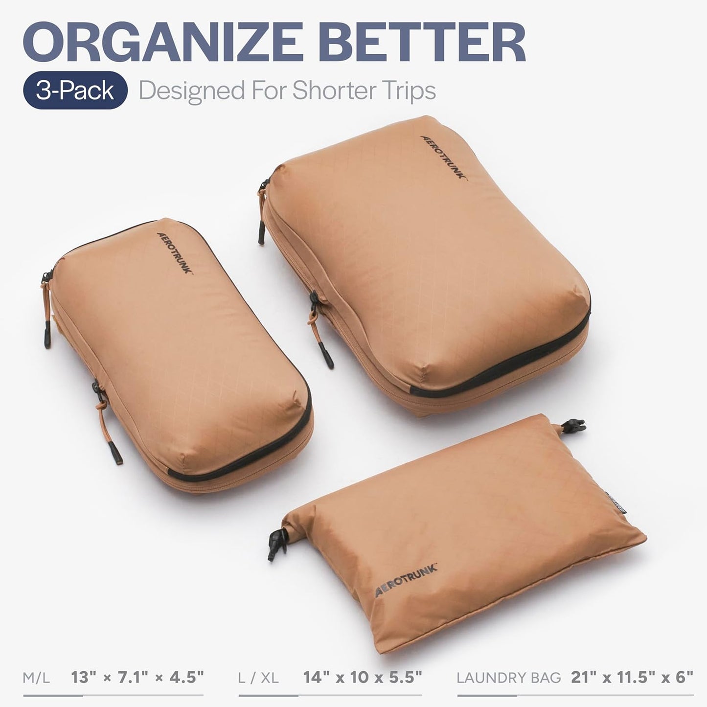 Aerotrunk Ultralight Compression Packing Cubes - Lightweight Travel Organizers for Suitcases and