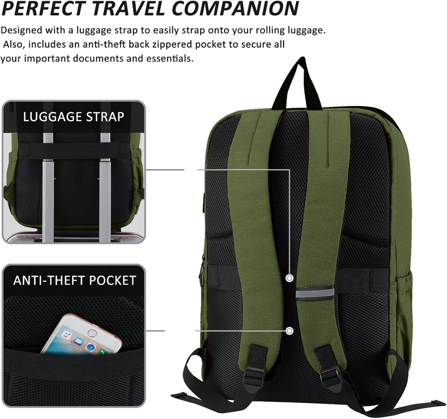 MAXTOP Deep Storage Laptop Backpack with USB Charging Port[Water Resistant] College School Computer Bookbag Fits 17 Inch Laptop