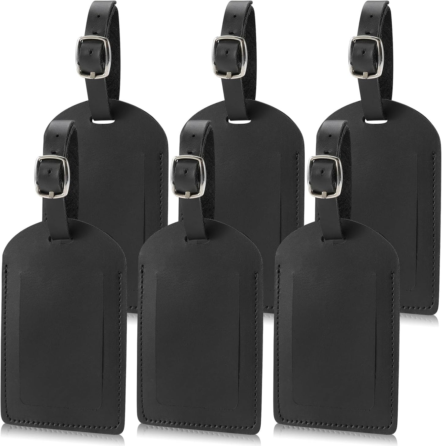 Ringsun Genuine Leather Luggage Tag for Suitcases ID Tags Bag Tags for Luggage (6 Pack)
