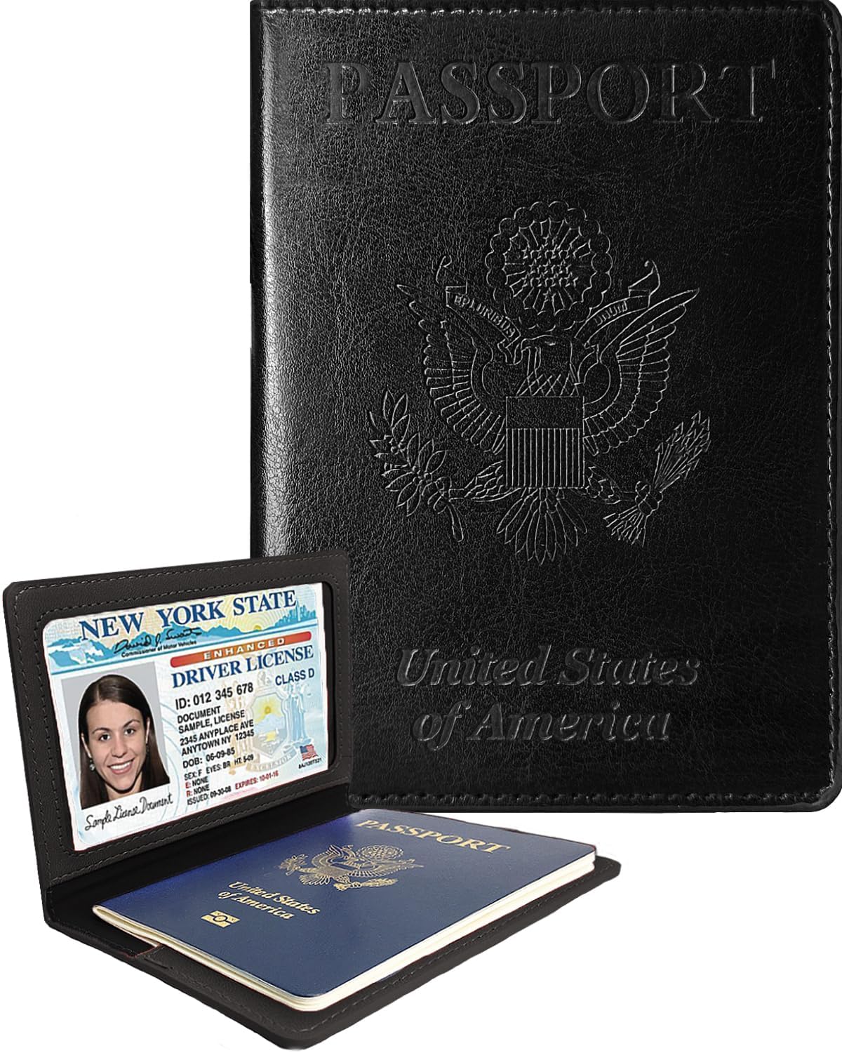 Women's Passport Wallet & Cover Combo - Holds Passport, Vaccine Card & More