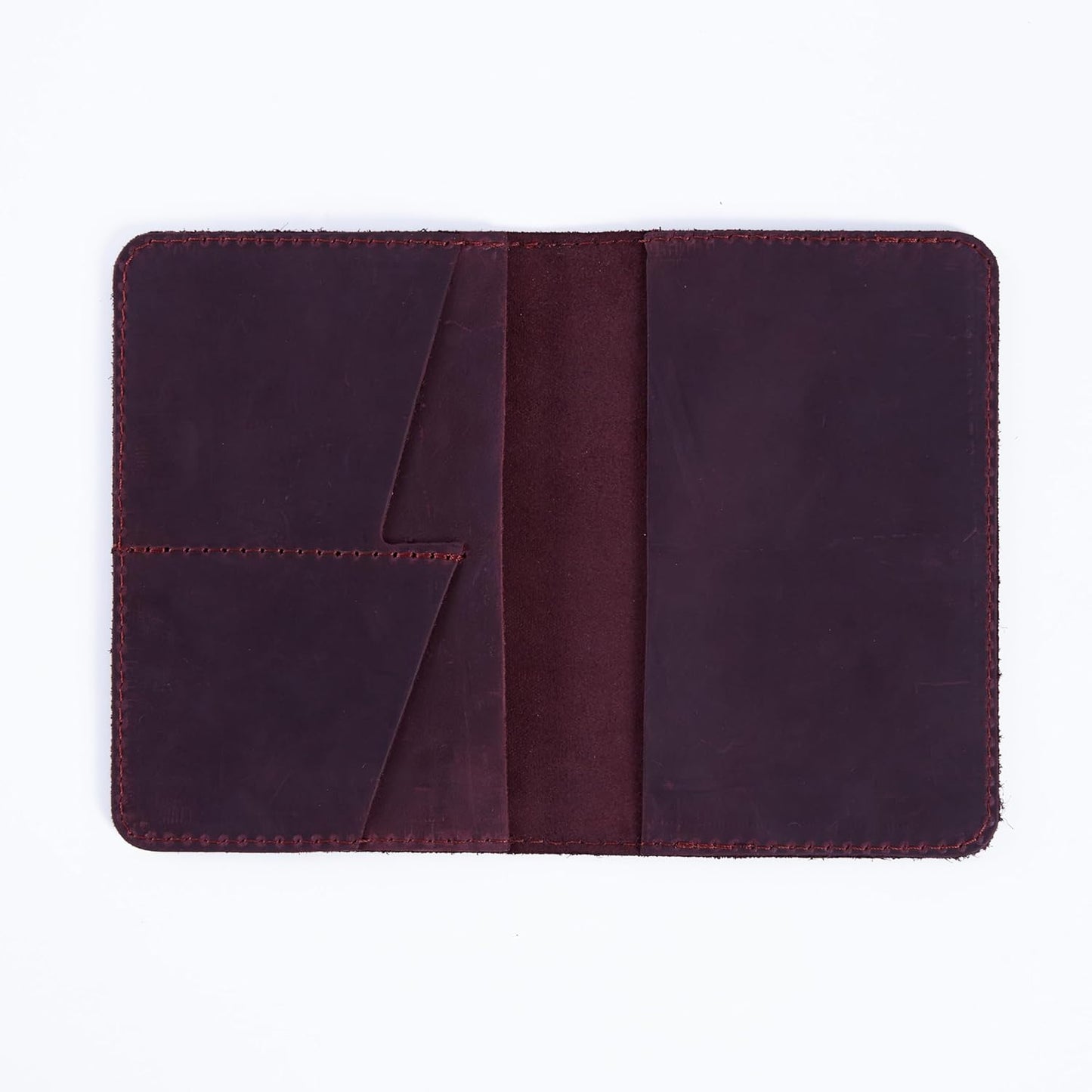 INCARNE Passport Cover - Travel Passport Wallet - Leather Passport Holder for Men Women Family with Card Slots & Note Compartmen - Sleeve Protector - Genuine Leather - Vintage Burgundy