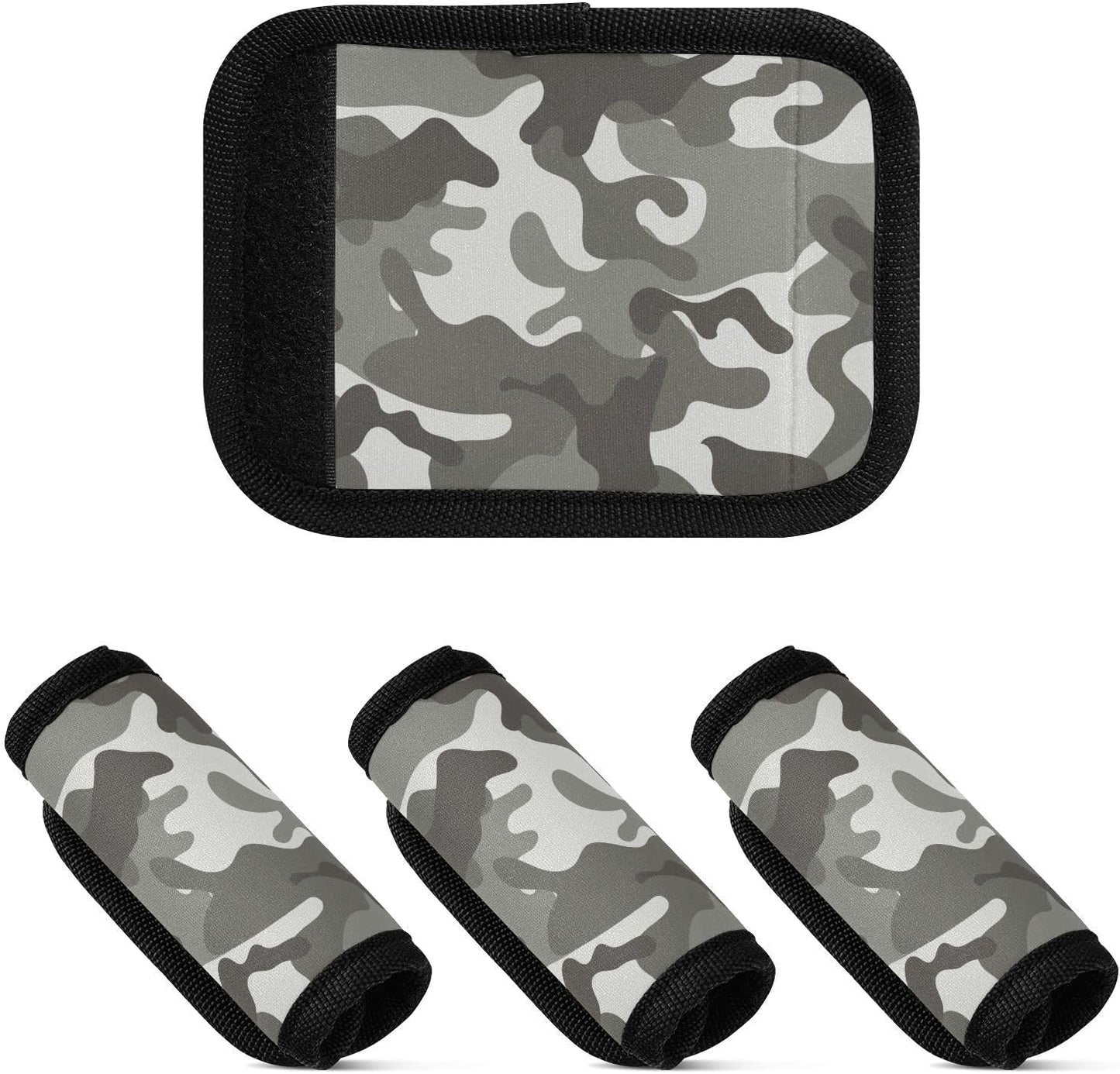 Light Black Camouflage 2 Pack Luggage Handle Wraps Covers for Suitcase Identifiers Bag Tags Travel Accessories