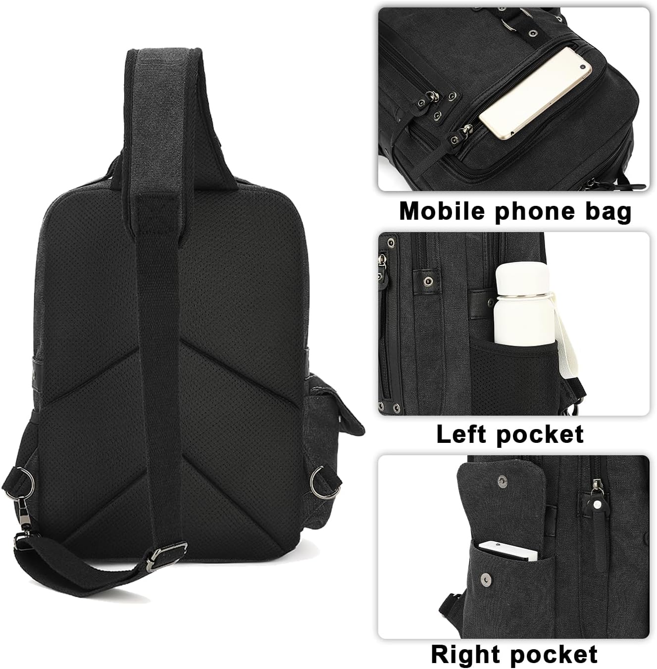 Vintage Messenger Bag, Canvas Backpack for Travel, Men's Shoulder Bag, Dual-use Bag for Hand Carry and Crossbody Carry