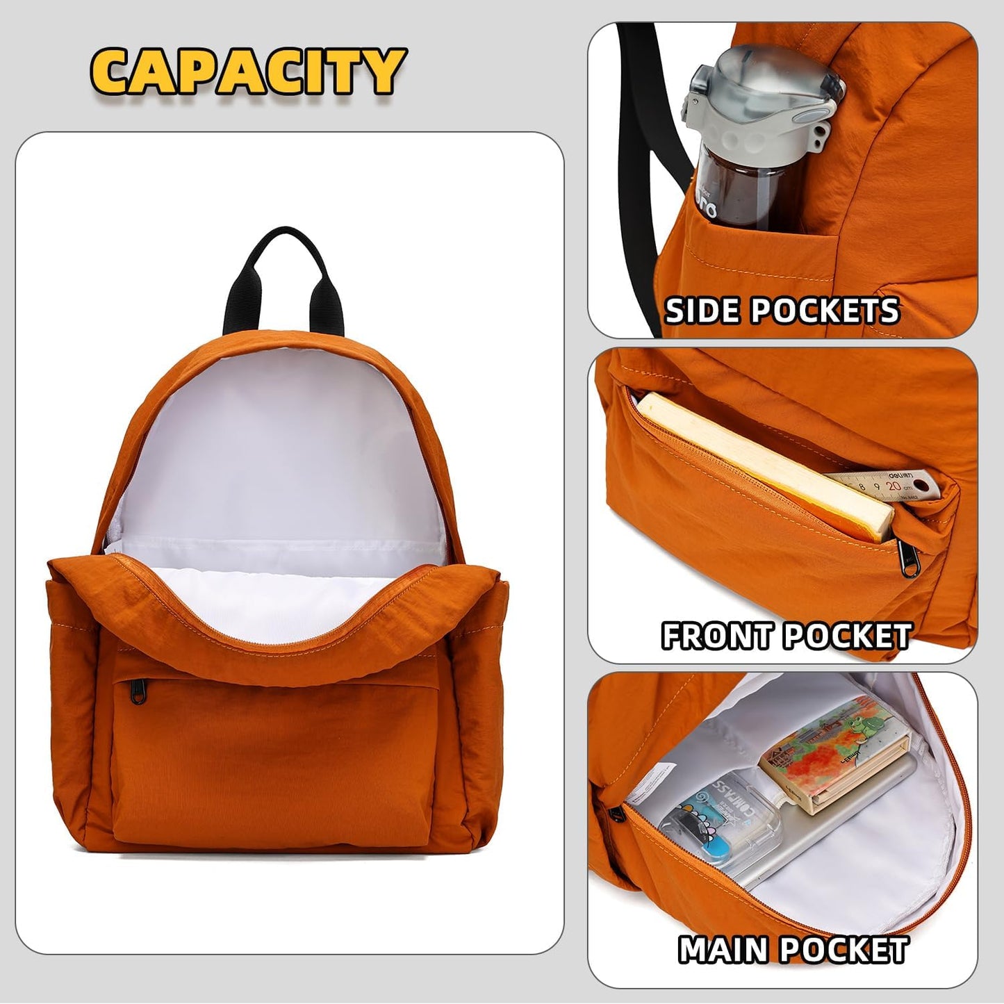 willikiva Kids Backpack for School Boys Girls Teens Toddler Backpack Waterproof Kindergarten Preschool Elementary Bookbag Children Travel Bag(Orange,Small)