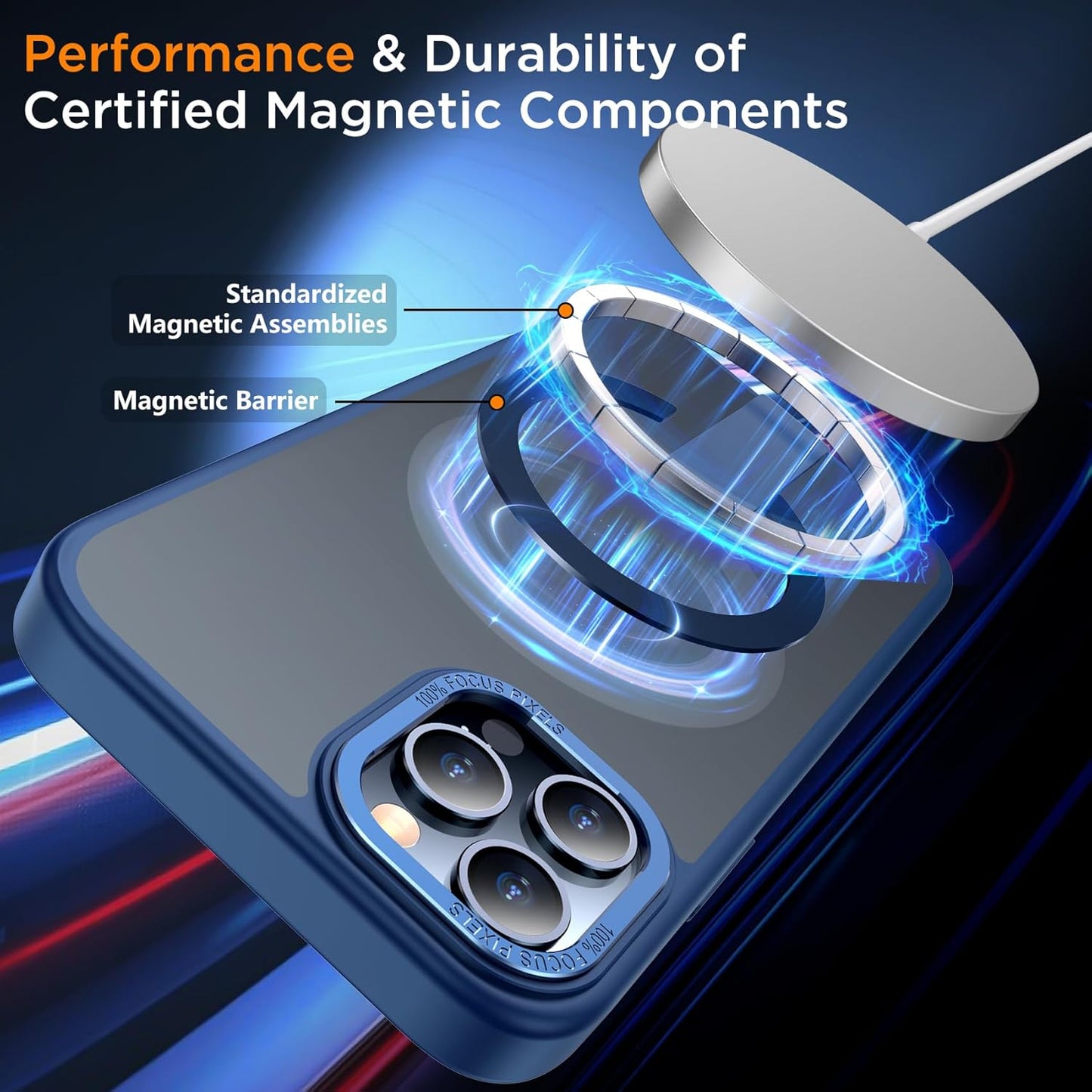 for iPhone 13 Pro Case with Kickstand, [Invisible Stand] Compatible with MagSafe, Anti-Slip Shockproof Military-Grade Protection, Magnetic Phone Case for iPhone 13Pro (Blue)