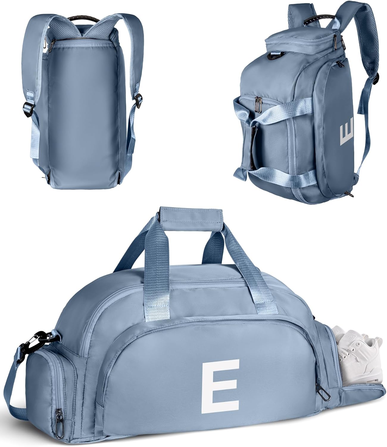 Birthday Gifts for 6 7 8 9 10 Year Old Girls, Initial Gym Bags with Shoe Compartment, Dance Bag for Girls, Monogram Kid Overnight Bags, Trendy Stuff Cute Present(Letter E)