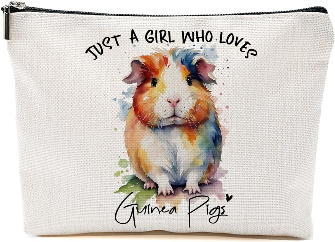 Guinea Pig Gifts for Women Makeup Bag, Guinea Pig Stuff Cosmetic Bag Travel Organizer Bags, Makeup Pouch, Christmas Birthday Animal Lovers Gifts for Women Girls Friends Daughter