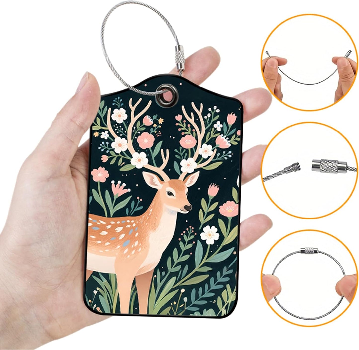 2 Pack Giraffe Leather Luggage Tags for Suitcases, Travel Bag Tags with Privacy Cover ID Label with Stainless Steel Loop for Women Men Girls Backpack Gift (Blue Green)