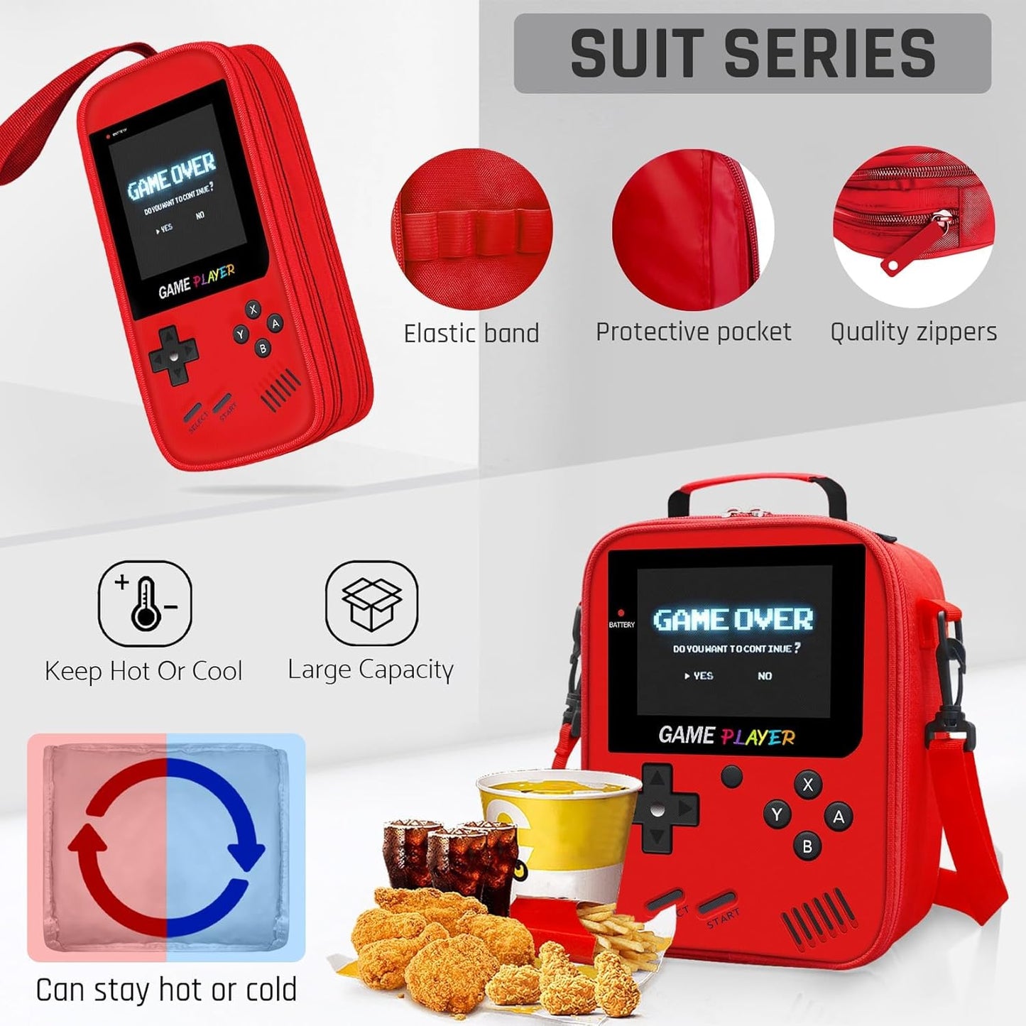 School Backpack for Boys,3pcs Gamer Boys Backpack with Lunch Box Set for Kids Children Teens Elementary Middle School,17" Large Capacity Student Bookbag & Multifunctional Video Game Travel Bag