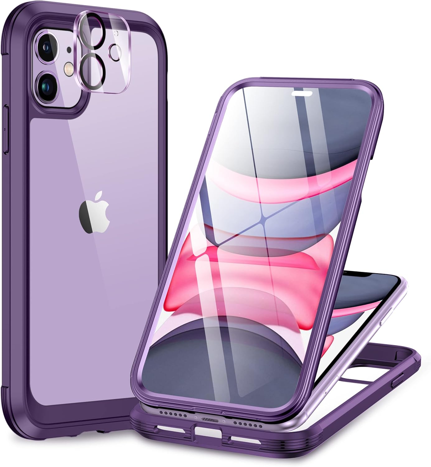 Miracase Glass Series for iPhone 11 Case 6.1 inch, Upgraded Full-Body Rugged Phone Bumper Case