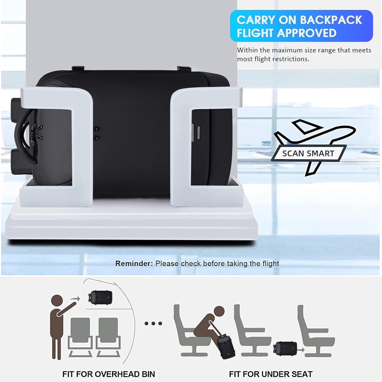 Vacuum Seal Travel Backpack 45L Expandable Air Compression System Water Resistant 17 Inches Laptop
