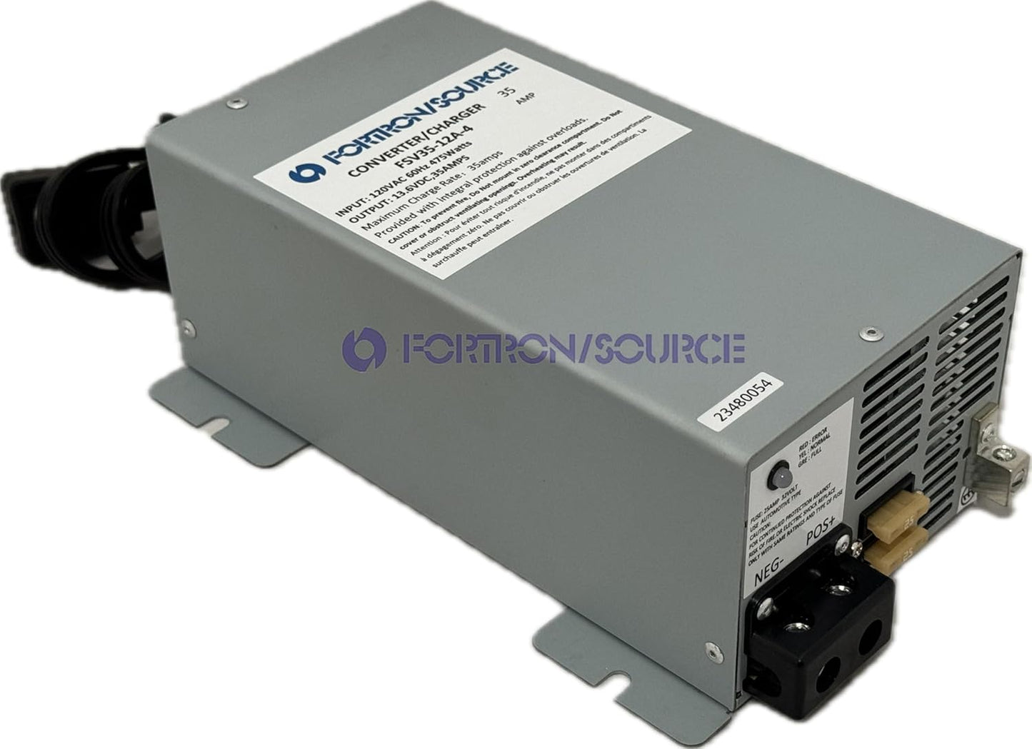 RV Power Converter | 35 Amp | 4-Stage Battery Charger | Fortron/Source SRV Series Power Supply | AC-DC Converts 120VAC to 13.75VDC | FSV35-12A-4