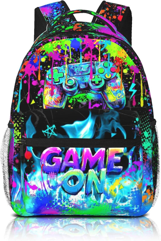 Kids School Backpack For Boys Game Boys Backpack For Kids Children Teens Elementary Middle School Students Video Game Bookbag Travel Back Pack for Age 6-18