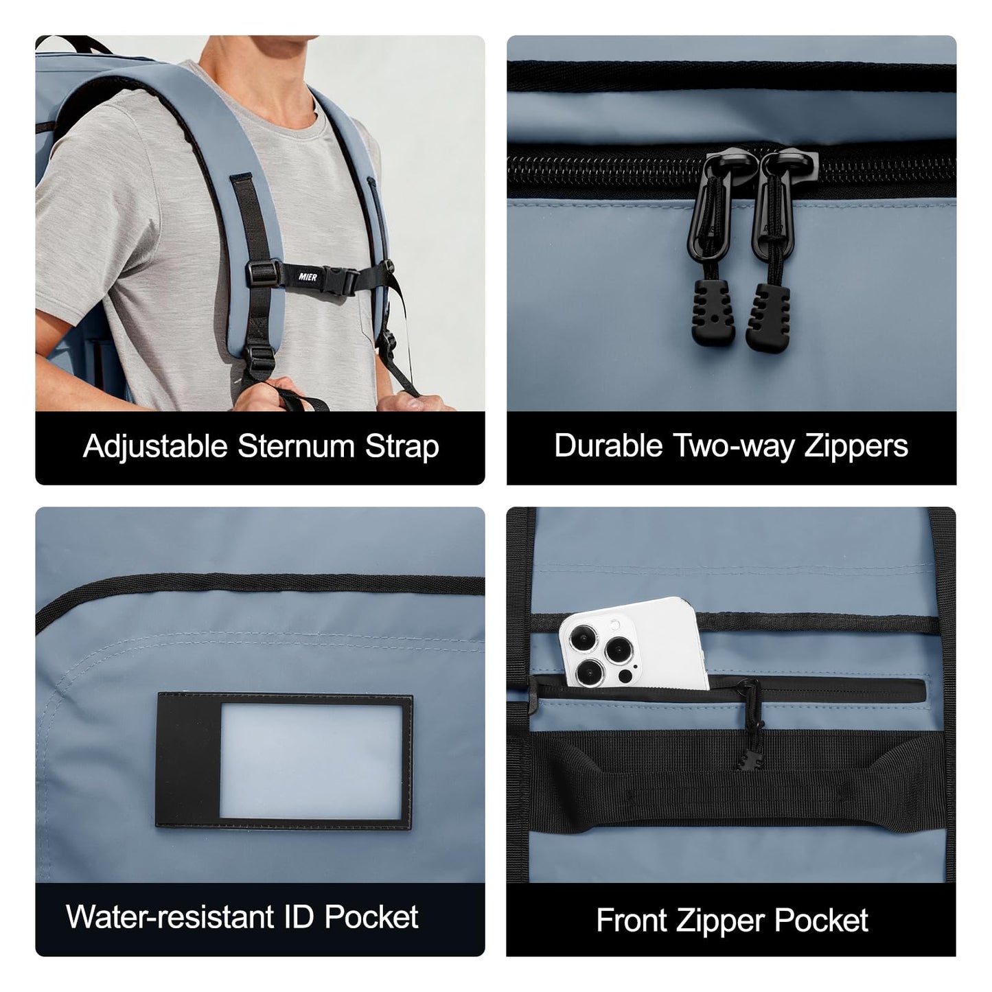 MIER 40L/60L/90L Water Resistant Backpack Duffel, Heavy Duty Duffle Bags