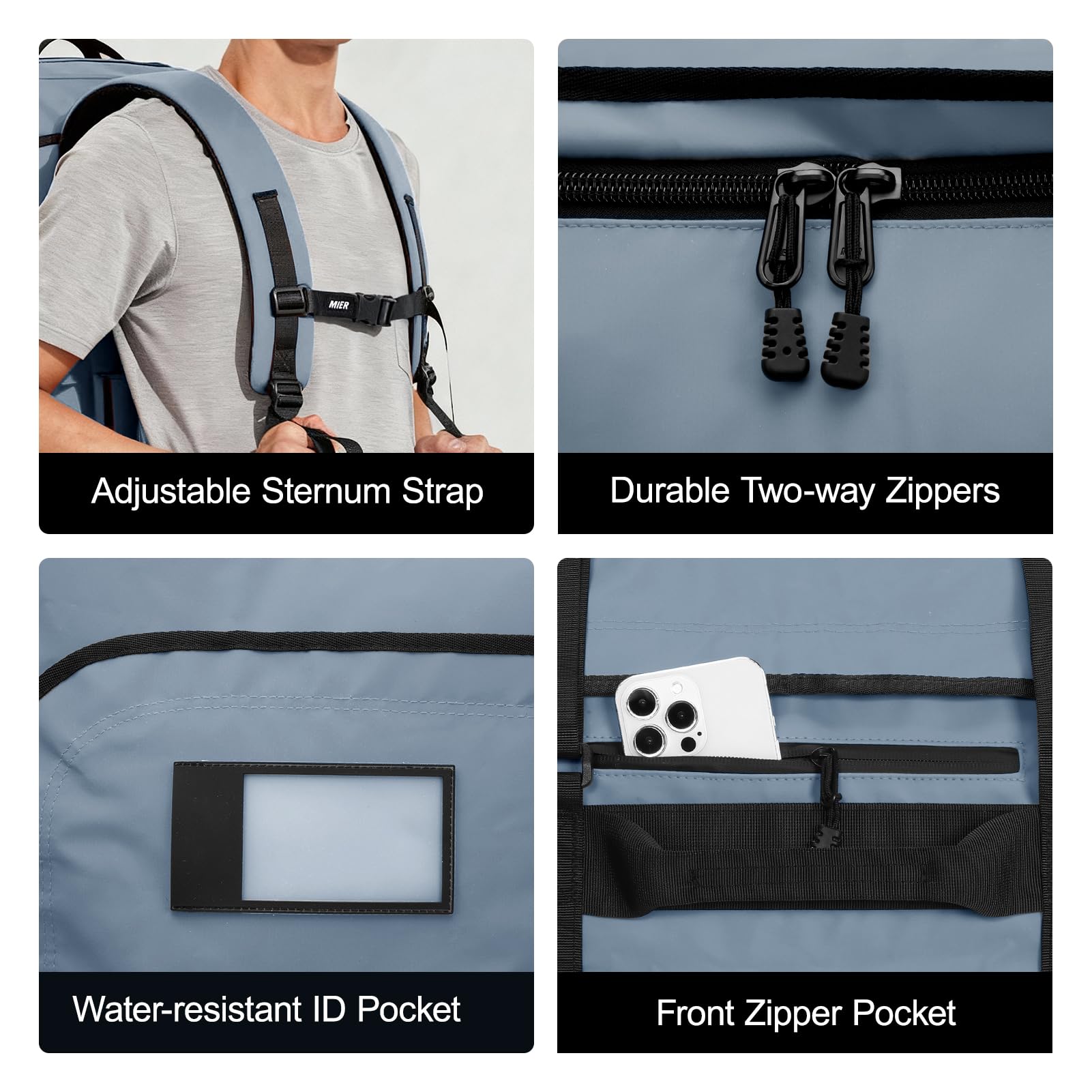 MIER 40L/60L/90L Water Resistant Backpack Duffel, Heavy Duty Duffle Bags