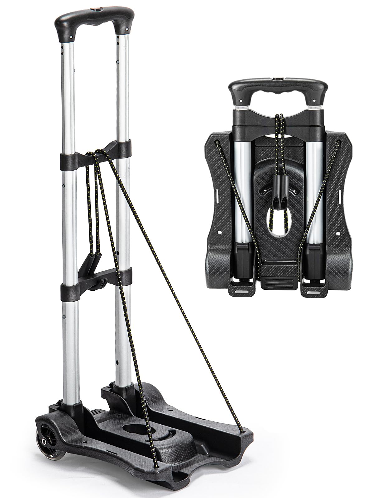 Gorpuire Small Folding Hand Truck Dolly with 2 Wheels, Foldable Luggage Cart, Lightweight Aluminum