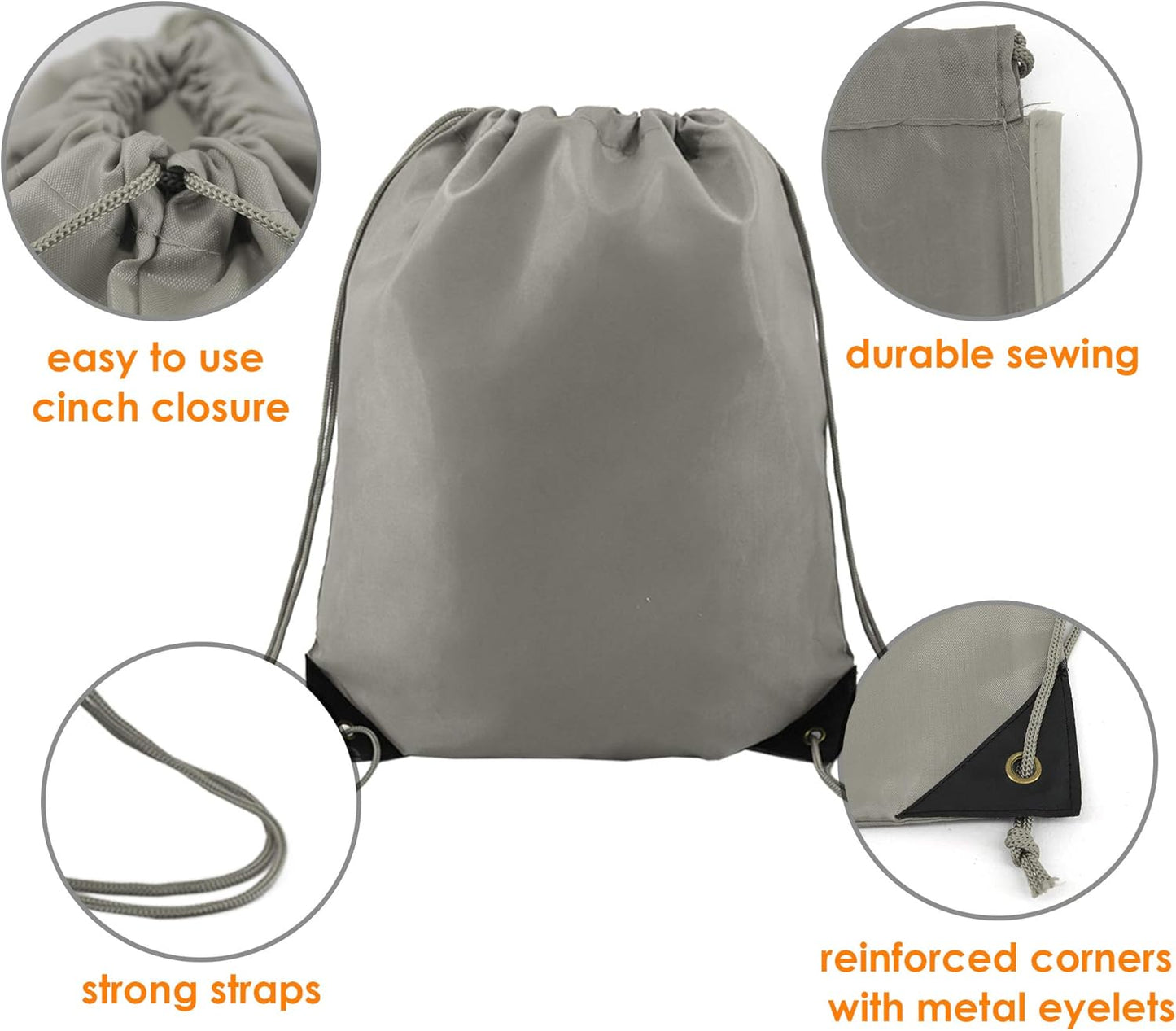 BeeGreen Drawstring Backpack Bags 20,30,50 Packs Reflective String Bags for Gym Sport Trip Cinch Sack DIY for Women Men
