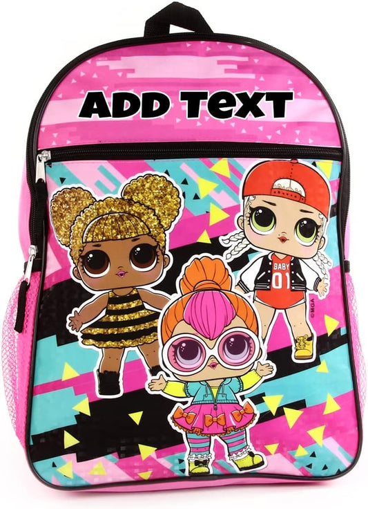 Personalized 16 Inch License School Backpack - LOL
