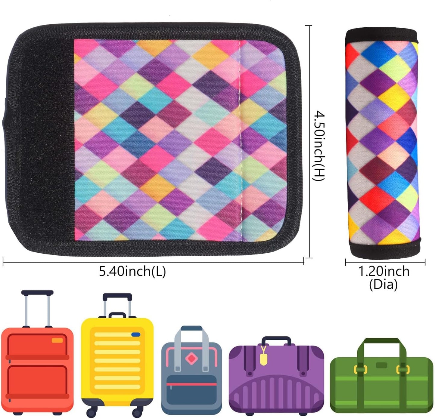 Luggage Handle Wrap 12 Pack-Bulk Luggage Handle Wraps for Suitcases Neoprene Handle