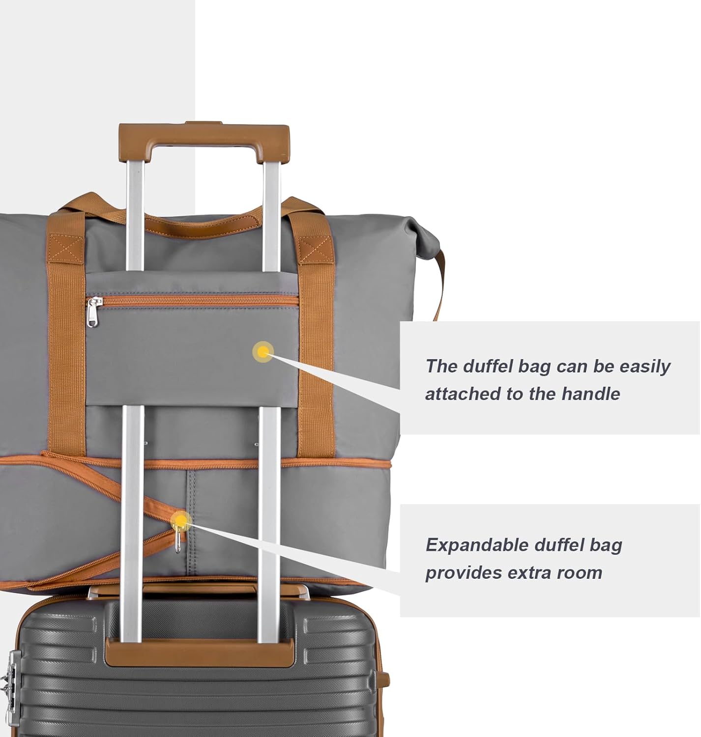 Joyway Luggage Set 3 Piece Suitcase Sets with Spinner Wheel,Hardside Expandable Travel Laggage with TSA Lock (20/24/28,Grey)