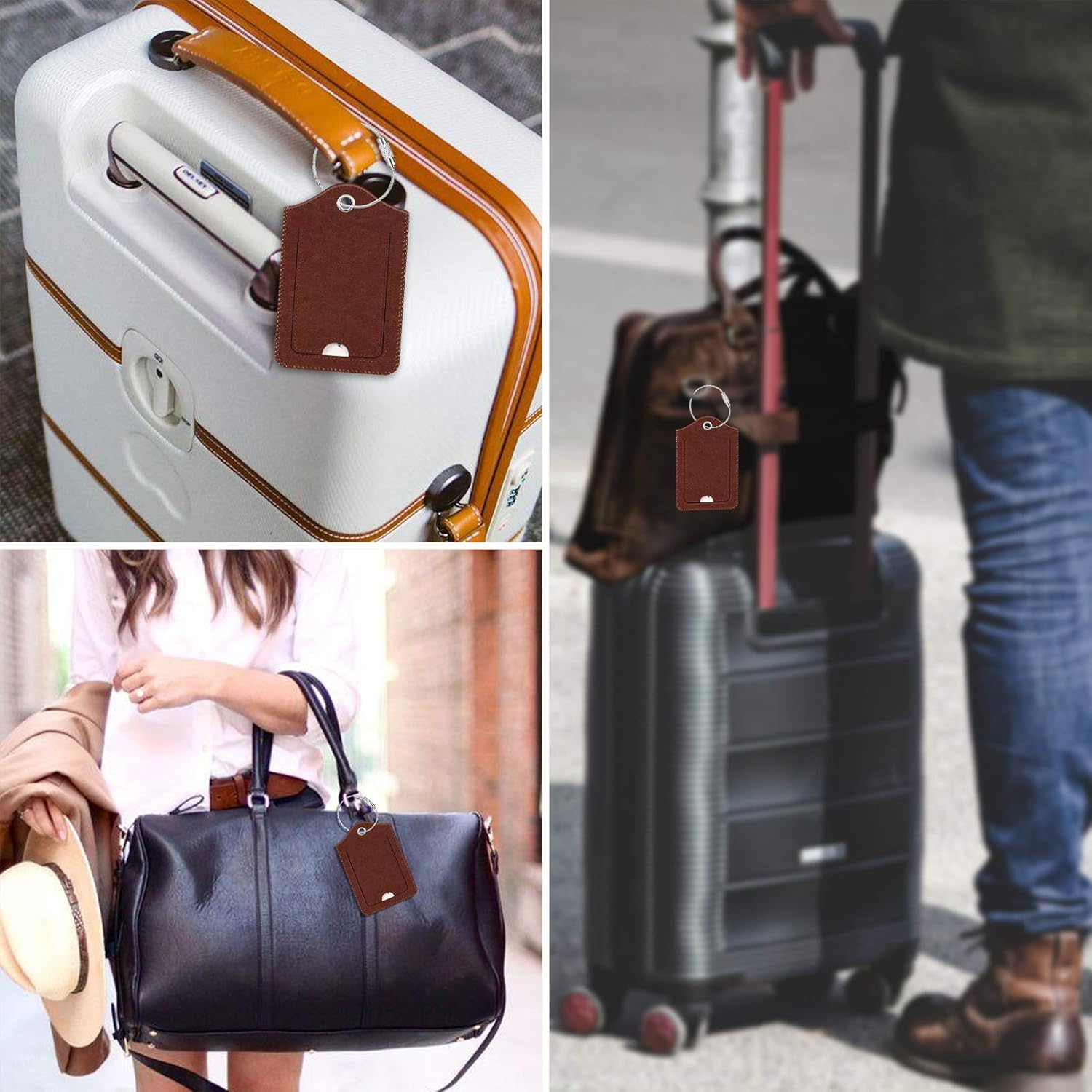 Fintie Luggage Tags, Privacy Cover ID Label with Stainless Steel Loop and Address Card for Travel